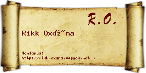 Rikk Oxána névjegykártya